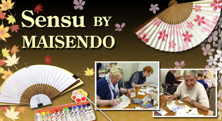 Painting on SENSU (Folding fan) In Kyoto